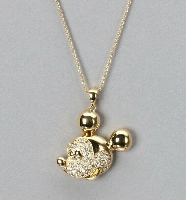 2Ct Round Lab Created Diamond MickeyMouse Cartoon Pendant 14K Yellow Gold Plated