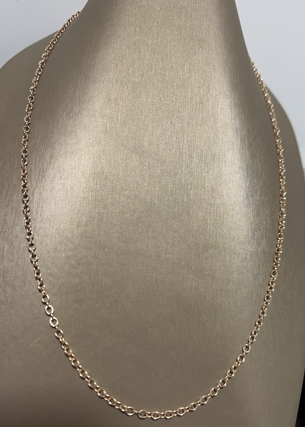 14K Rose Gold 3.25 mm Cable Oval Rolo Link Chain Necklace BRAND NEW!!!