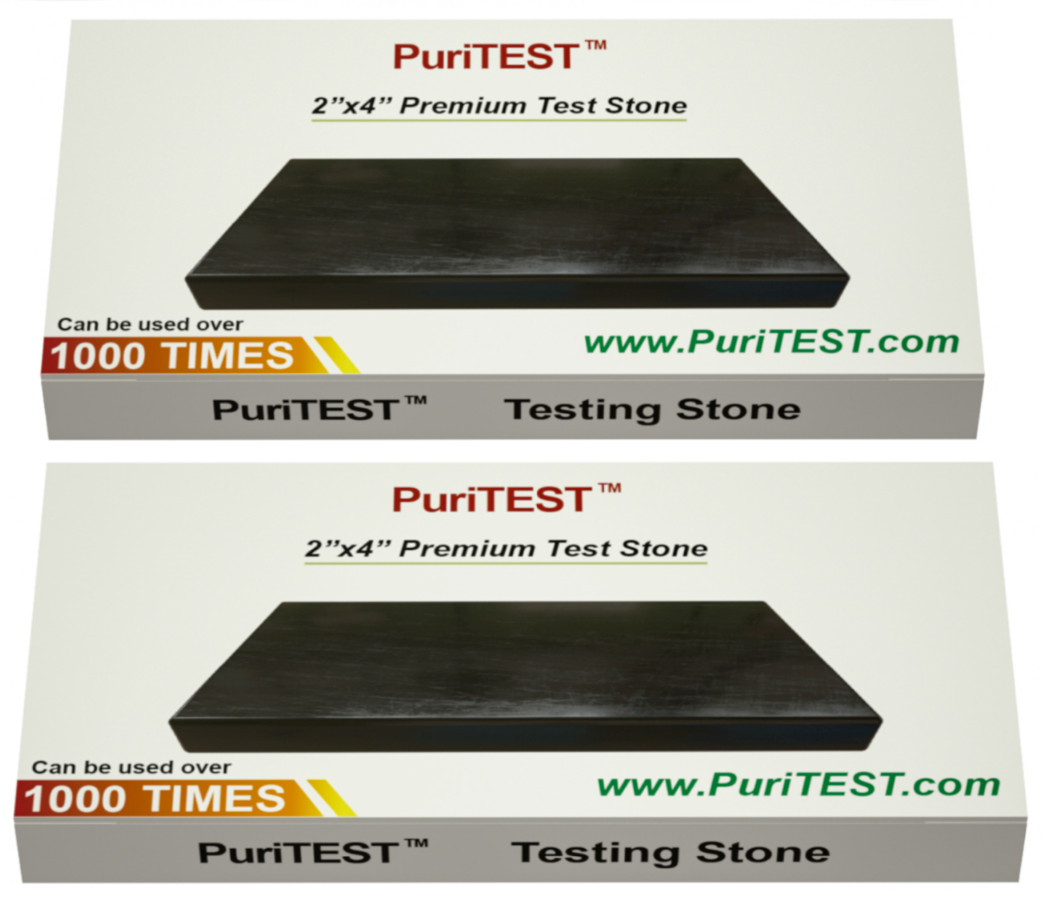 2 LARGE 2”x4” PuriTEST GOLD TEST STONES Silver Platinum Testing Scratch Tester