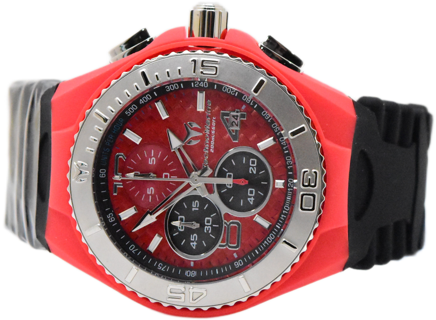 TechnoMarine Cruise JellyFish Men’s 46mm Red Weave Dial Chrono Watch TM-115113