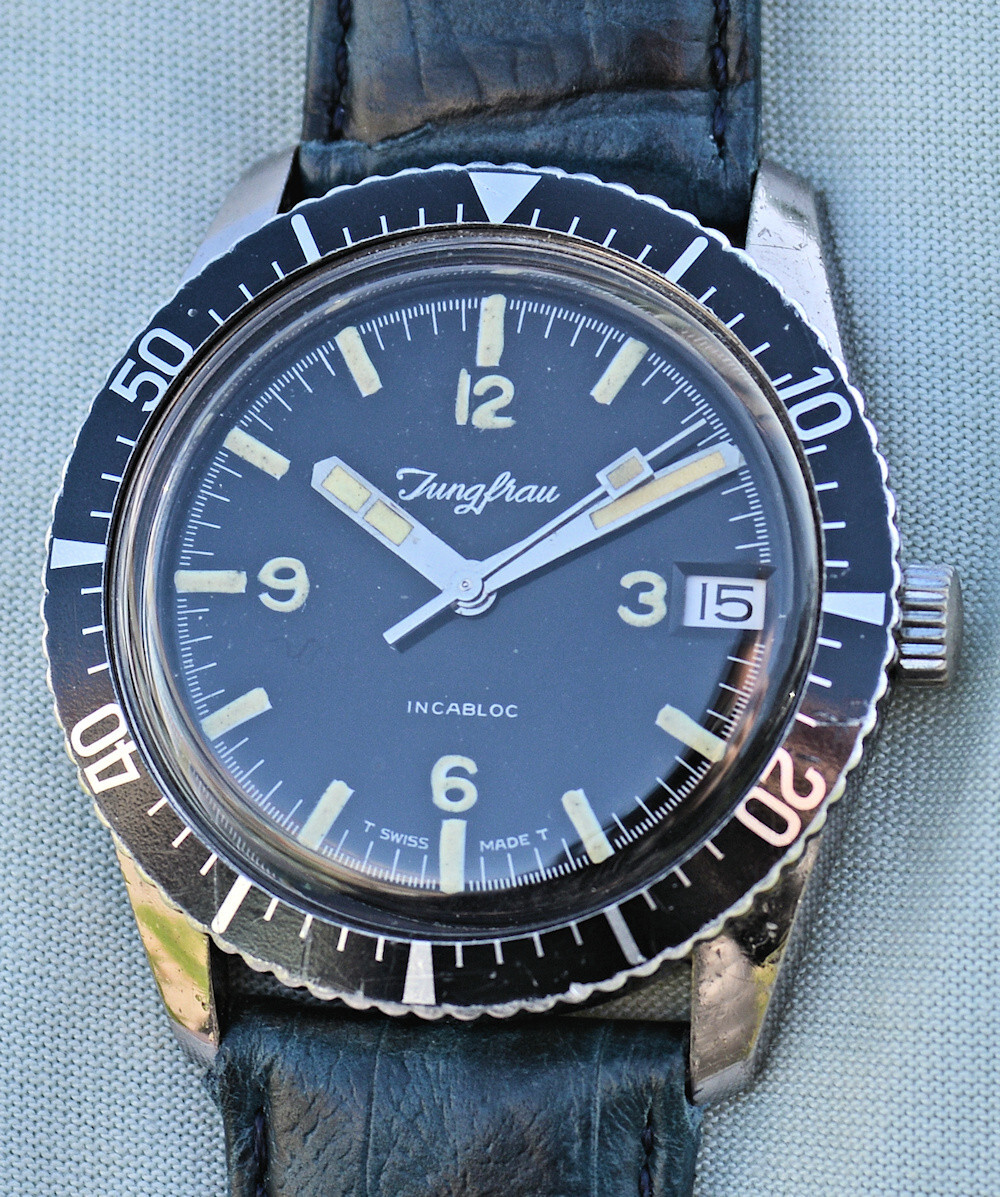 Orologio Jungfrau DIVER SUB 600 feet anni ’70 con ghiera girevole revisionato