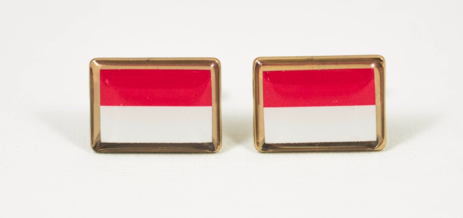 Indonesia Flag Cufflinks–Indonesian East Asian Borneo Southeast Asia Jakarta
