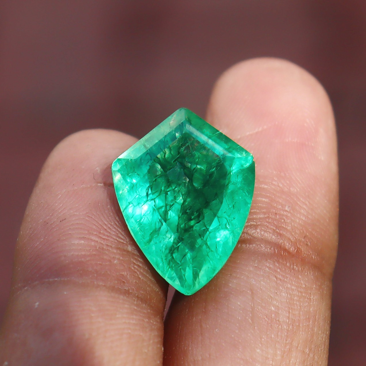 Colombian Huge Fancy Cut Green Emerald 11.60 Ct Certified Natural Loose Gemstone