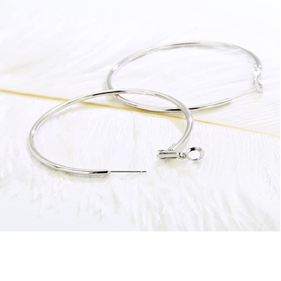 925 Sterling Silver HypoAllergenic thin Italian Tube Hoop Earrings Many Size B5