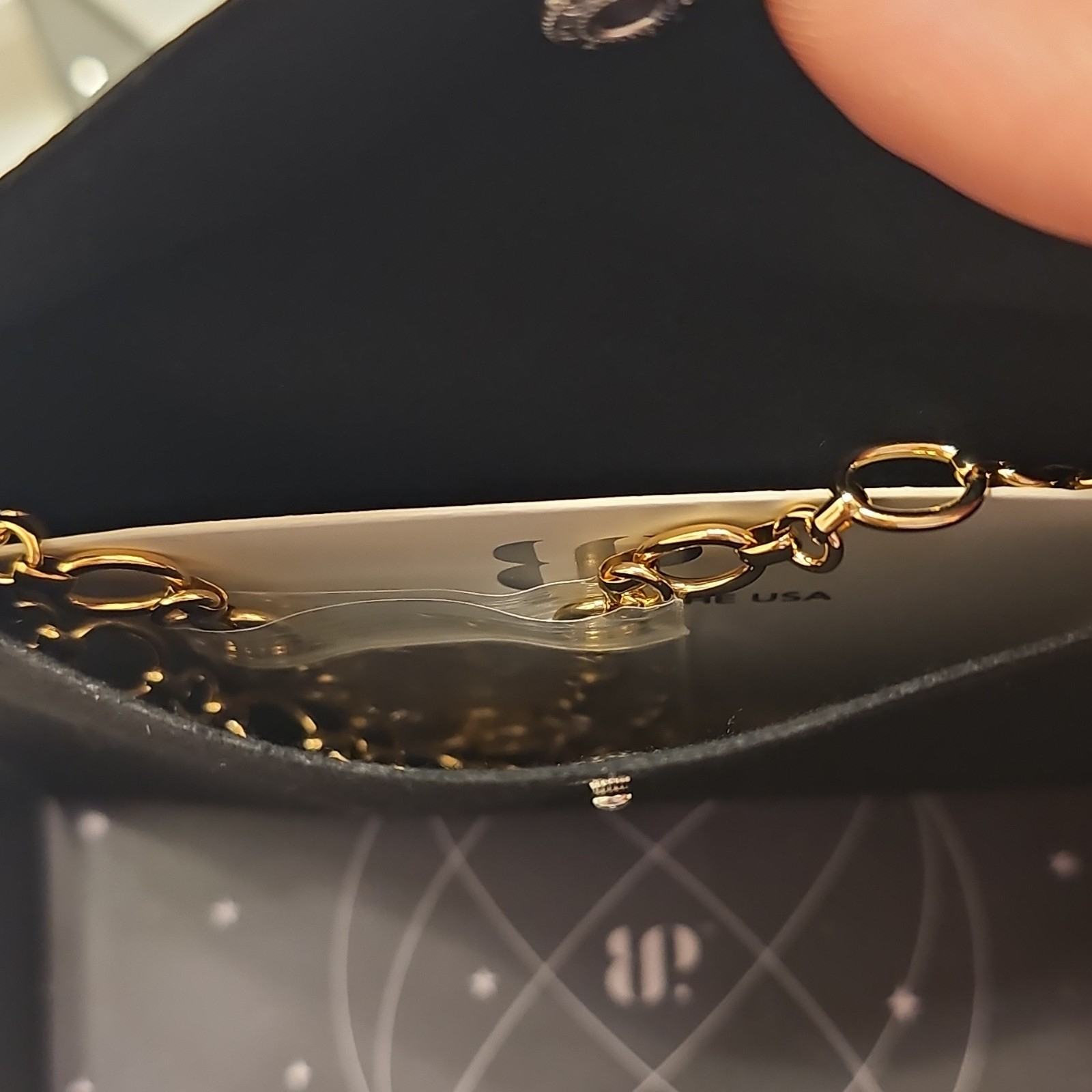 Bomb Party Obsidia The Takeover Necklace Gold Plated Onyx Sandstone 18″ NK85463