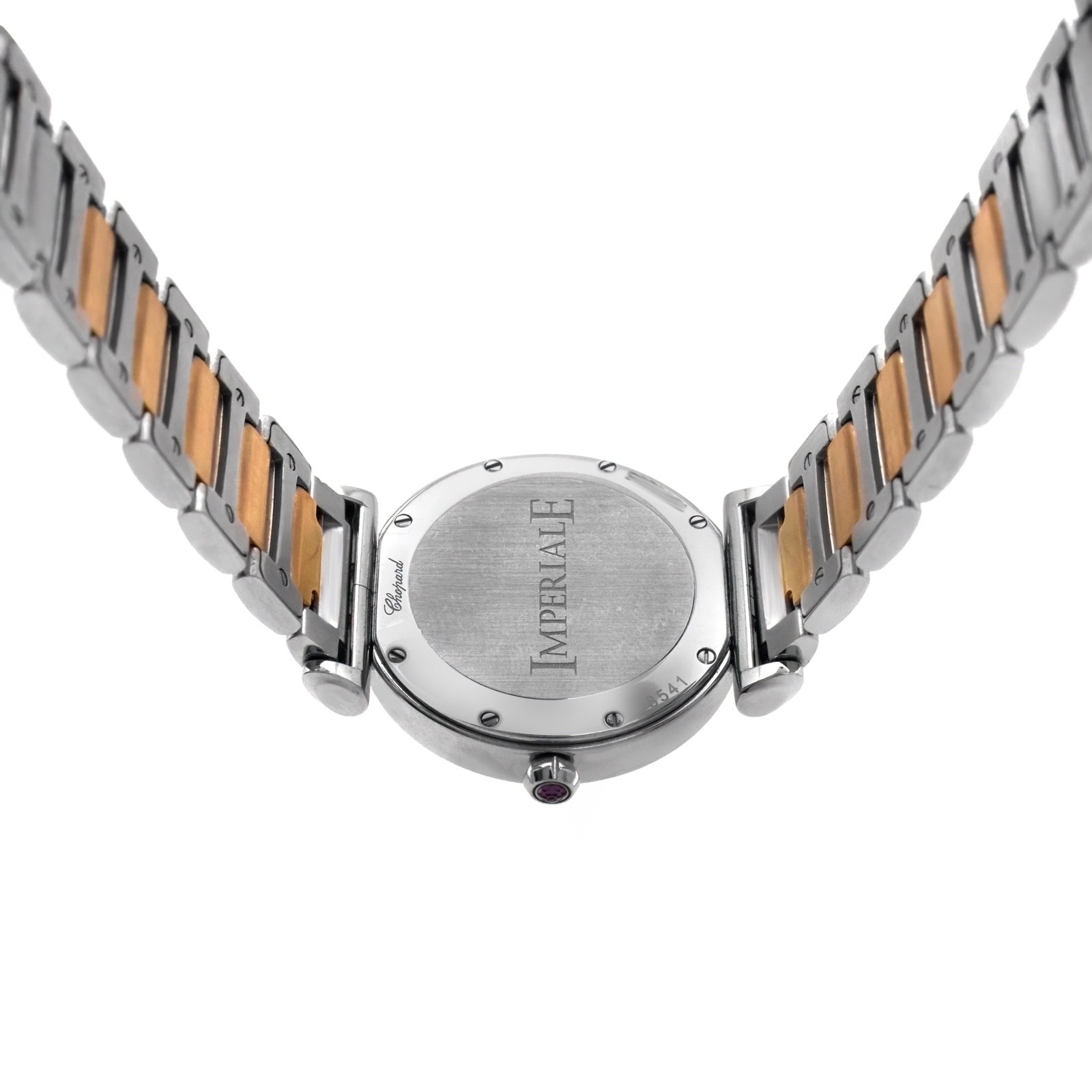 Chopard Imperiale 28mm White MOP Dial Quartz Two Tone Rose Gold Band