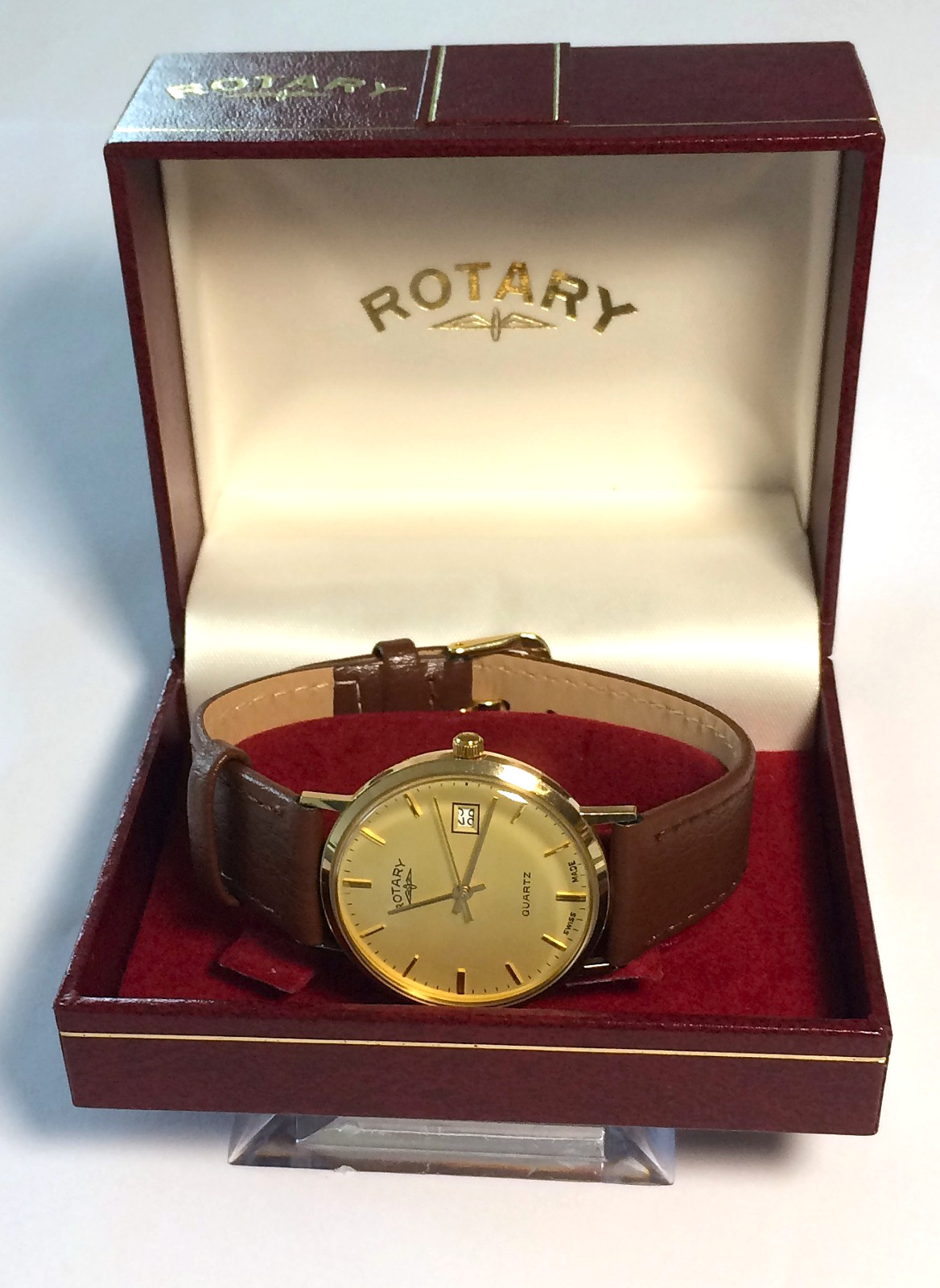 Vintage 9ct Gold Rotary Watch. Swiss. Hallmarked Box & Papers Mint condition