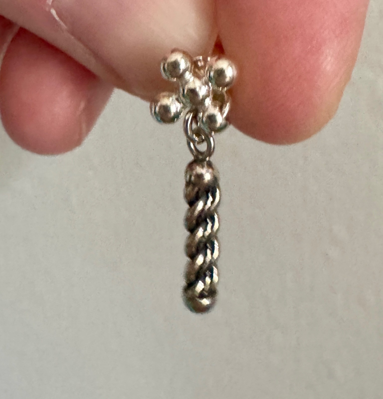 Latvian Namejs Dangle Earrings Sterling Silver Handcrafted Pierced Ear, 1″