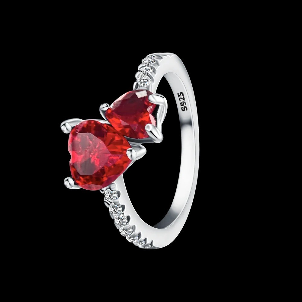 Fashion Women Luxury Heart Shaped Wedding Engagement Ring Jewelry