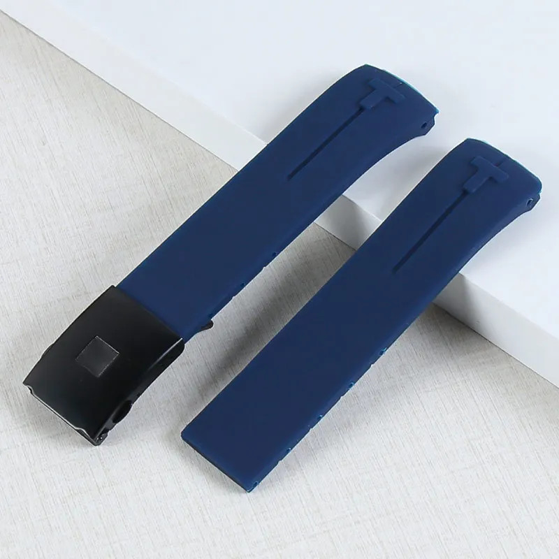20mm 21mm Curved Silicone Watch Band For Tissot T-Touch T013 T081 T047 Strap