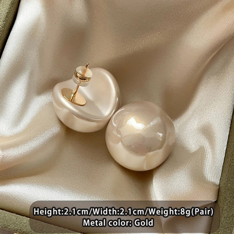 Women’s Minimalist Gap Imitation Pearl Stud Earrings Fashion Commuter Jewelry