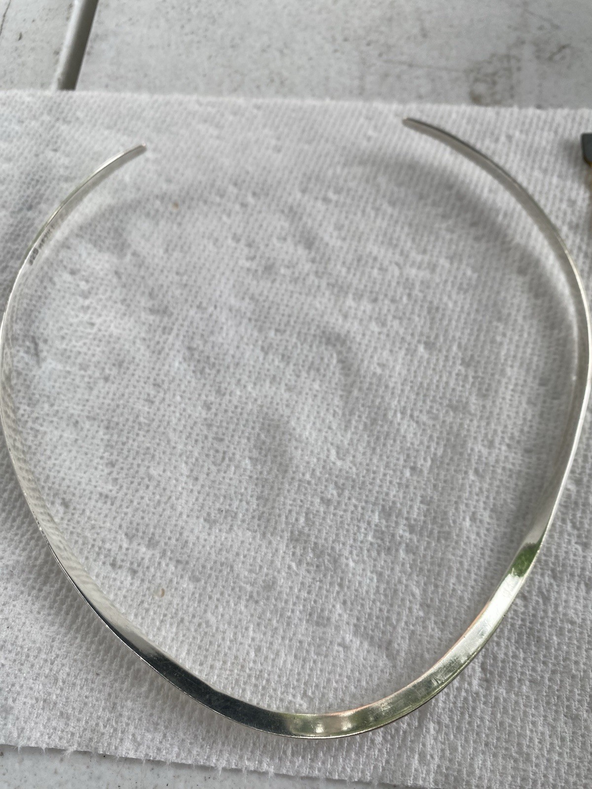 925 Sterling Silver V Shape Collar Choker Necklace Minimalist from Mexico