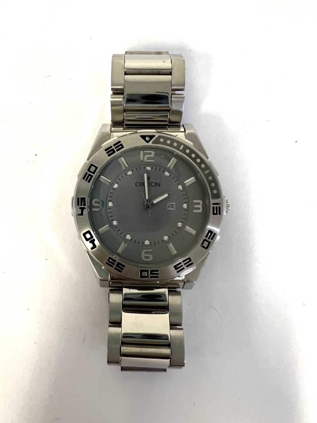 Croton Men’s Two Tone, Stainless Steel Water Resistant- 100 Feet CA301216 NEW