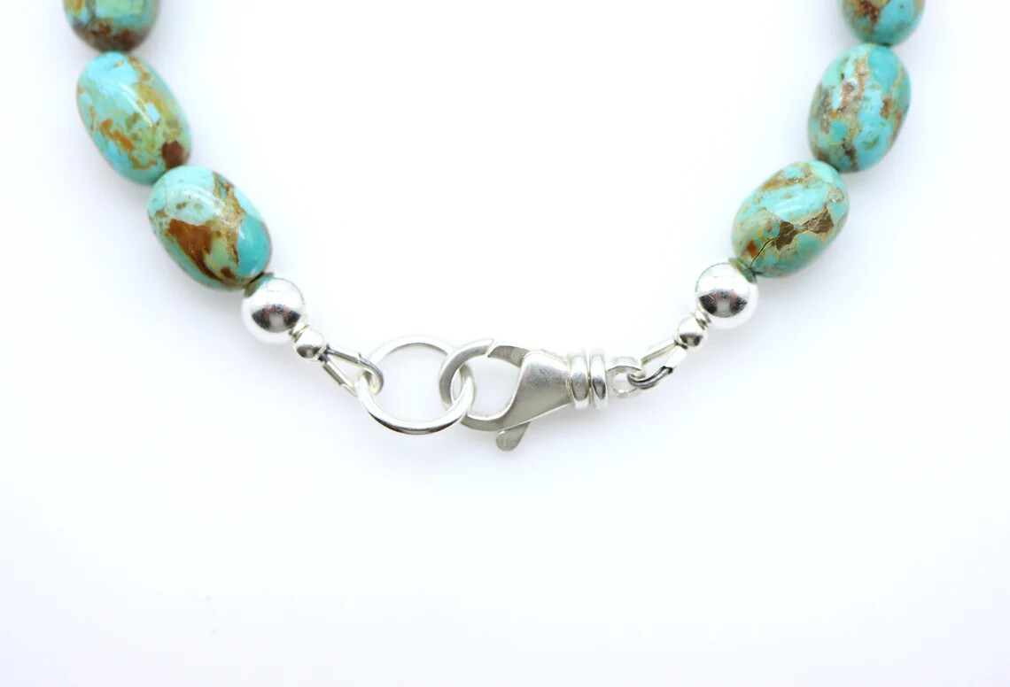 Arizona Turquoise Beaded Bracelet, Genuine Natural Blue Green Turquoise Nuggets