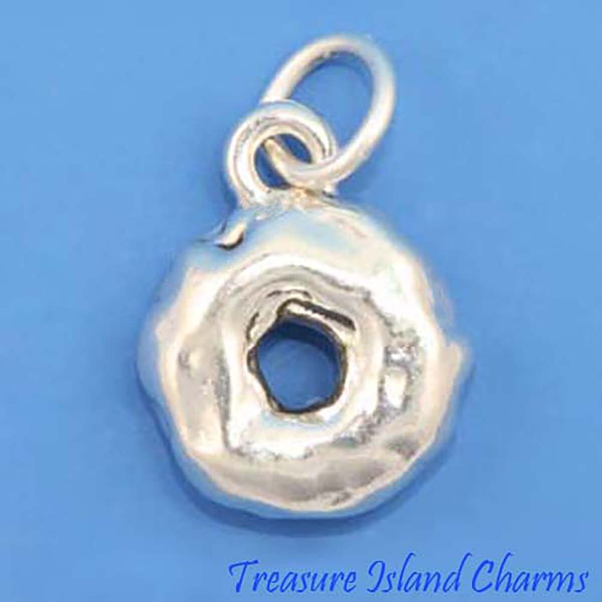 Glazed Doughnut Donut Pastry 3D 925 Solid Sterling Silver Charm MADE IN USA