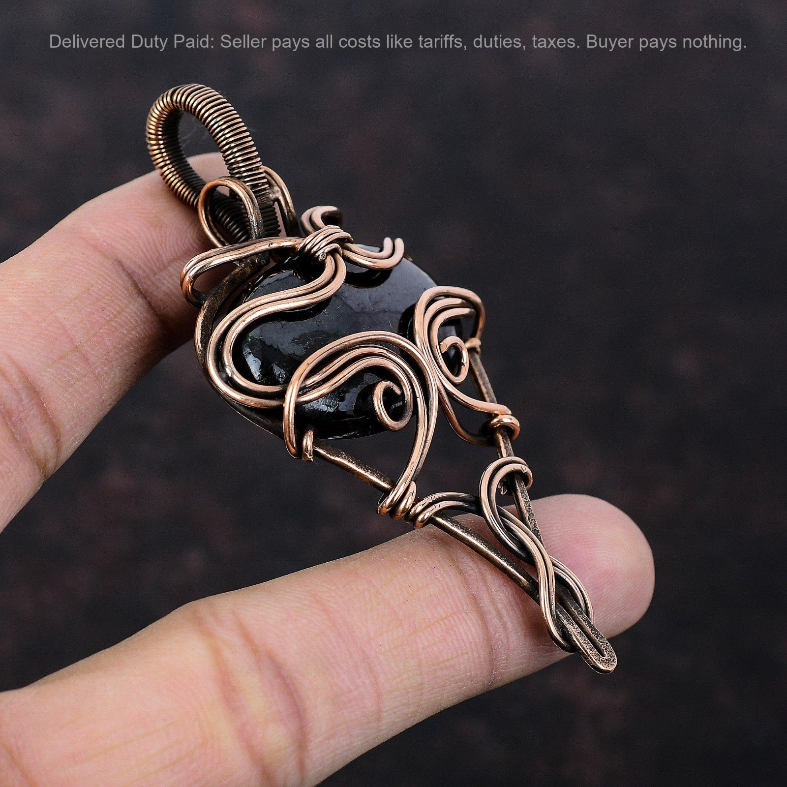 Sugilite Stone Copper Trendy Birthday Wire Wrapped Engagement Pendant Jewelry