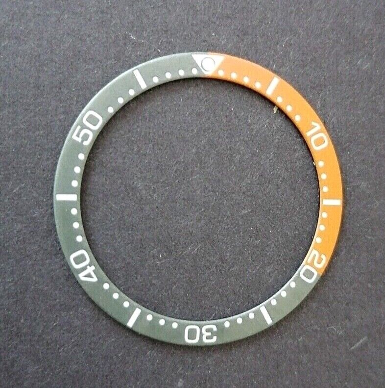 LUMINOUS ORANGE & GREY ALUMINIUM BEZEL INSERT FOR SEIKO SKX007 DIVER WATCH