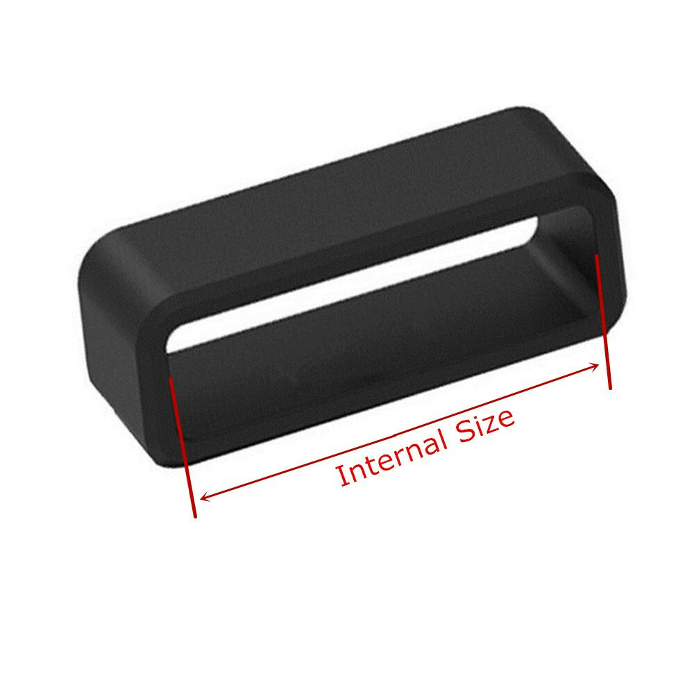 2pcs Silicone Watch Band Strap Hoop Loop Retainer Buckle Holder Ring Keeper