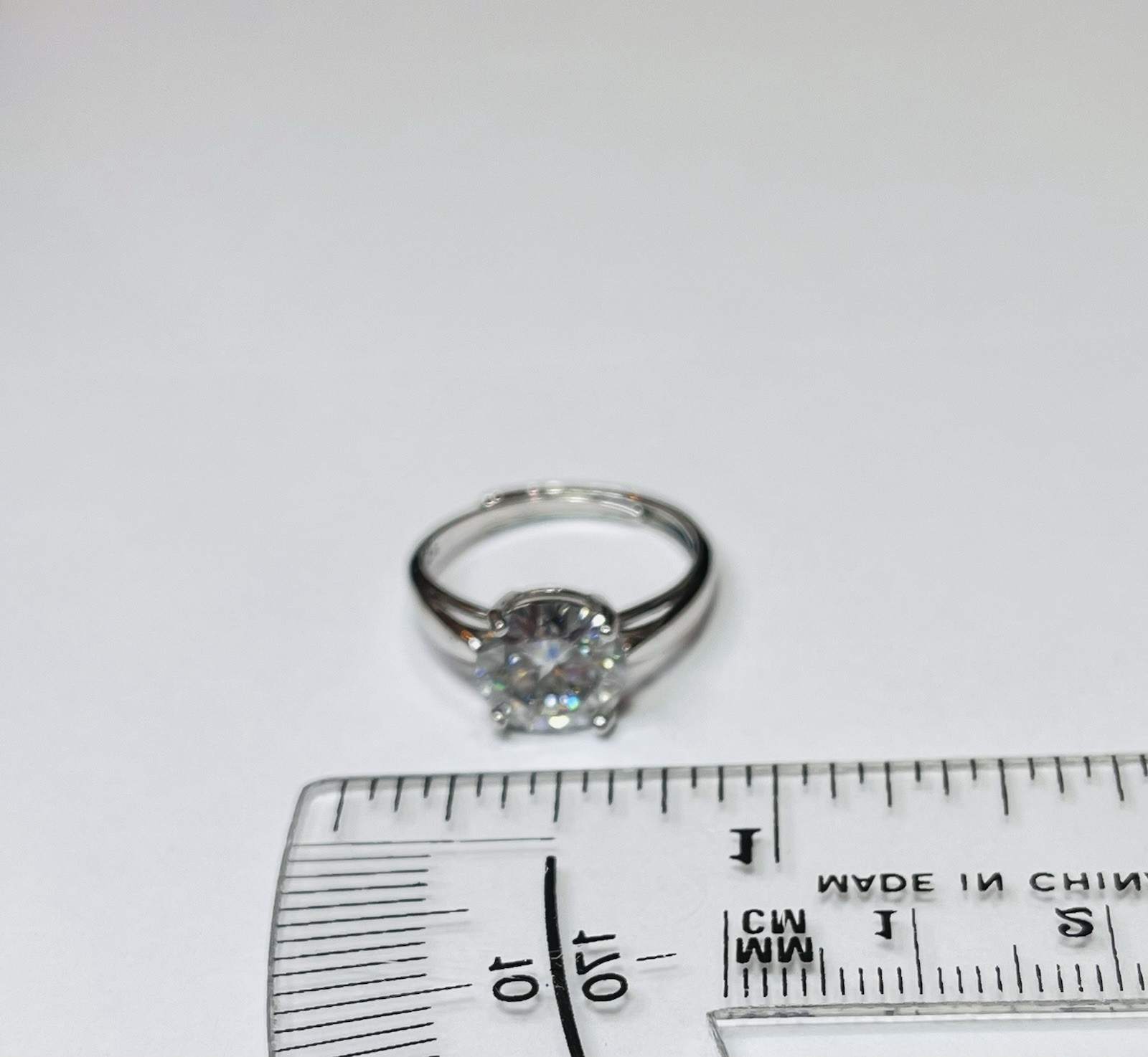Real 925 Sterling Silver 3.87 CTW VVS1 10mm D Color Moissanite Bling Bling Ring