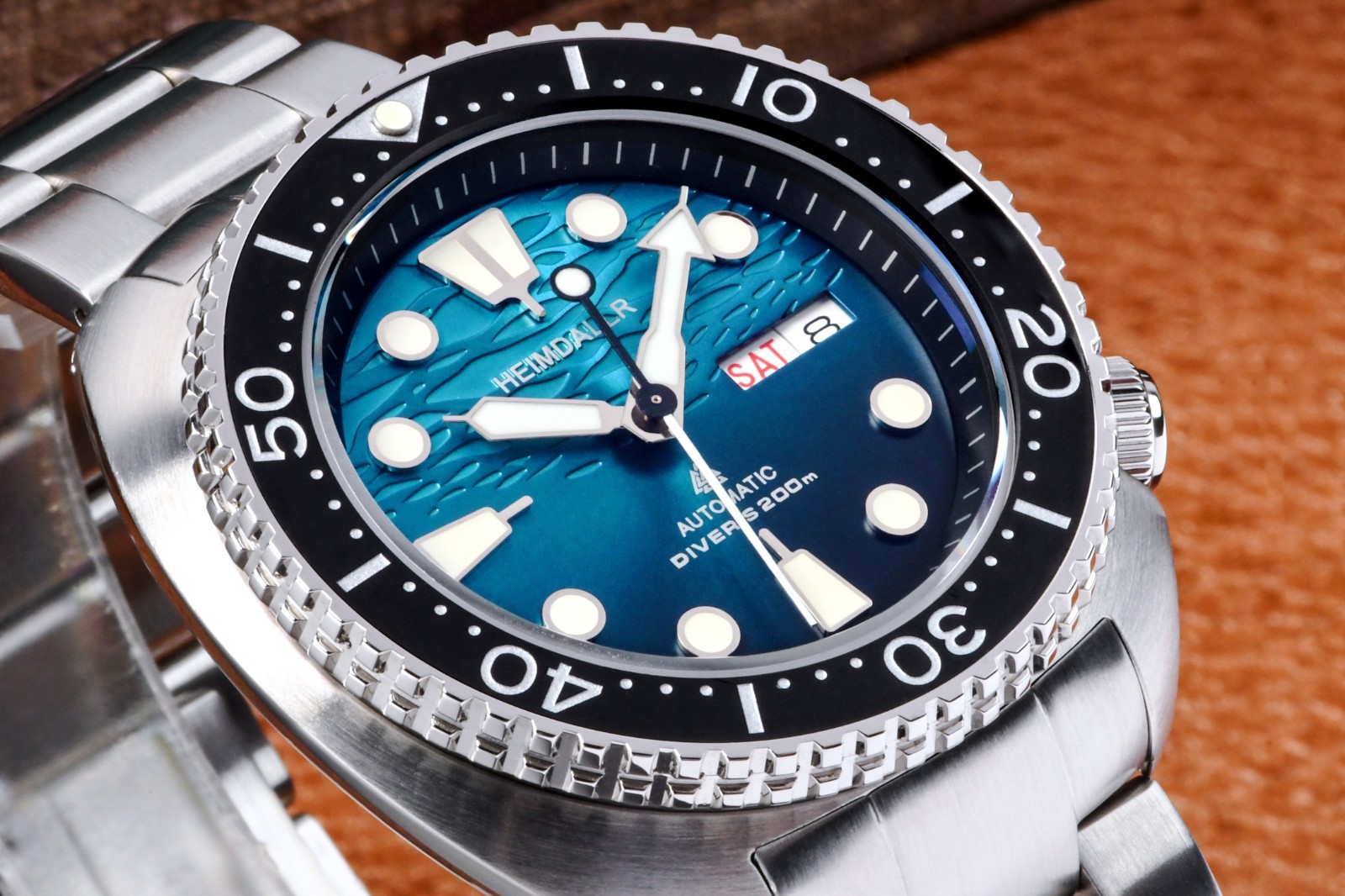 Heimdallr Sharkey 6105 Willard NH36 Day Date Automatic Watch Turtle Diver 45mm