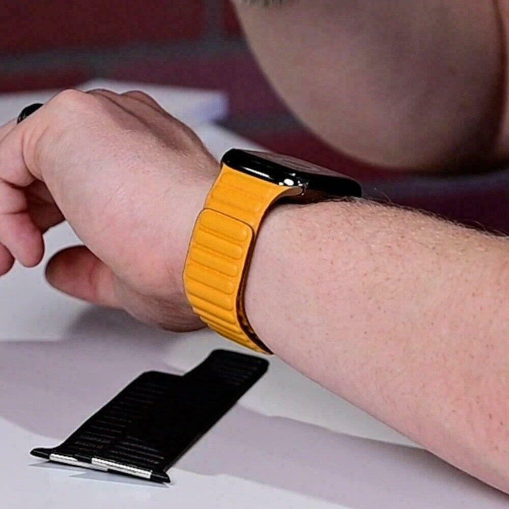 For Apple Watch Leather Magnetic Loop Band 42mm 38mm 44mm 40mm Series 6/5/4/3/2