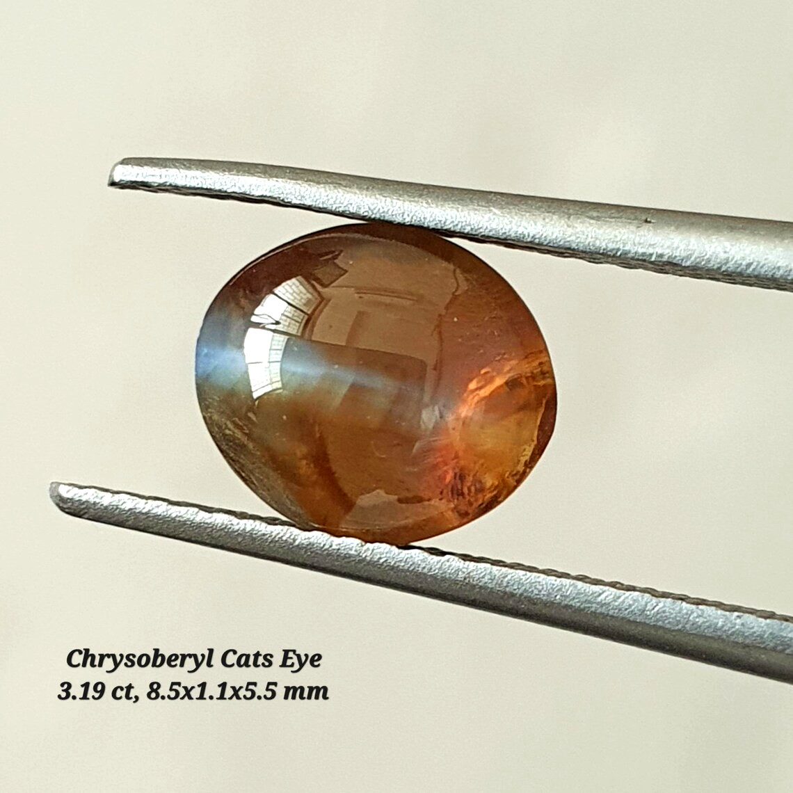 3.20 ct Milk and Honey Cats Eye Chrysoberyl Unheated gemstone from Sri Lankan