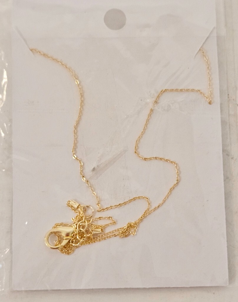 Zirkon Kolye Pendant Necklace ~Blue & Clear Stones ~Turkey ~ Gold Color ~NIP