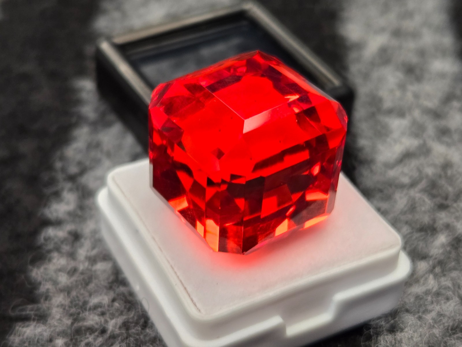 Orange Cube Mexican Fire Opal 58-60 Ct Lab Created Loose Gemstone Certified
