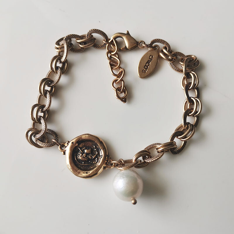 New 8″+1″ Chicos Pearl Charms Bracelet Gift Vintage Women Party Holiday Jewelry