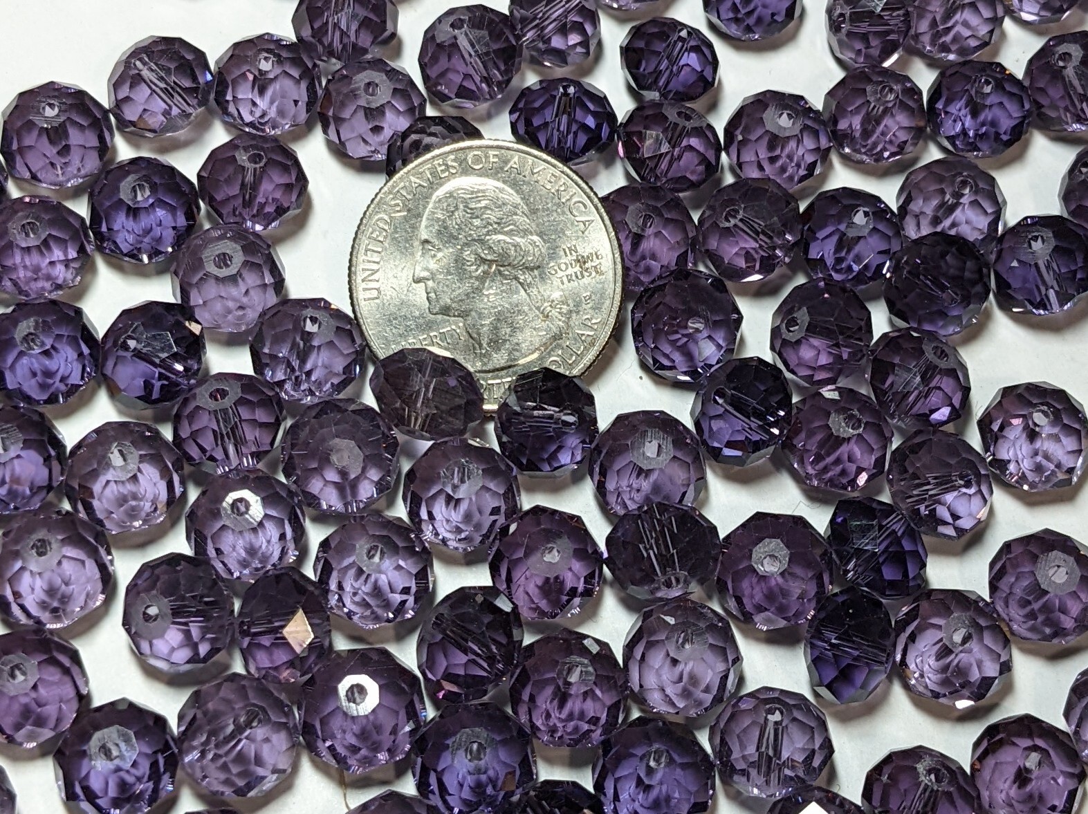 Crystal Beads 8mm Beads for Jewelry Making Bulk 180 pcs Purple Roundelle