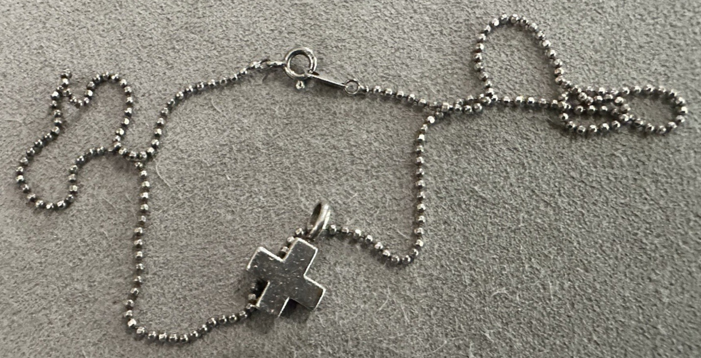 Jane Diaz Vintage Sterling Silver Cross Chain Necklace