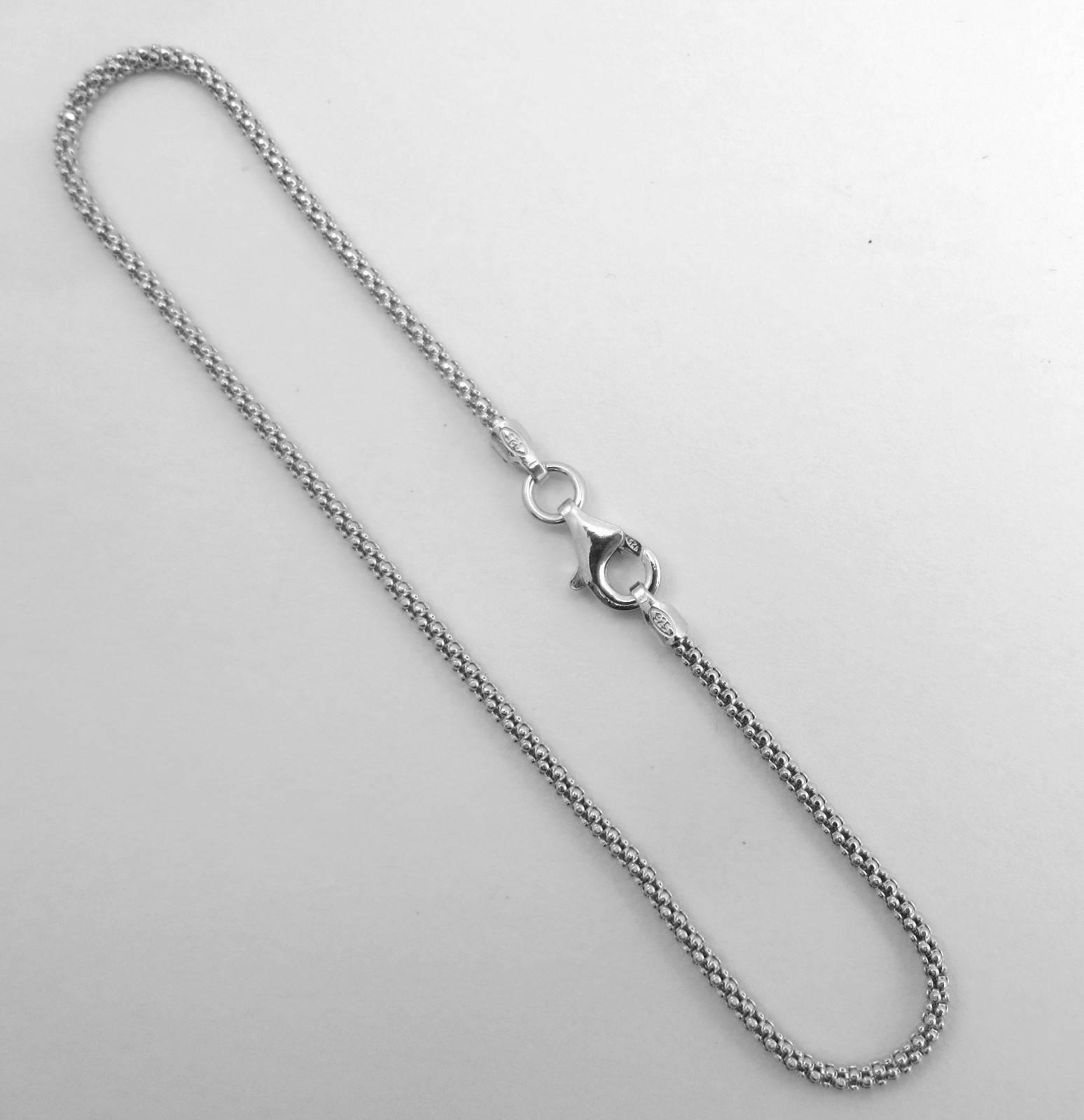 7,8,9,10,11 inches BRACELET, ANKLET 925 Sterling Silver 1.9mm Pop-Corn Chain NEW