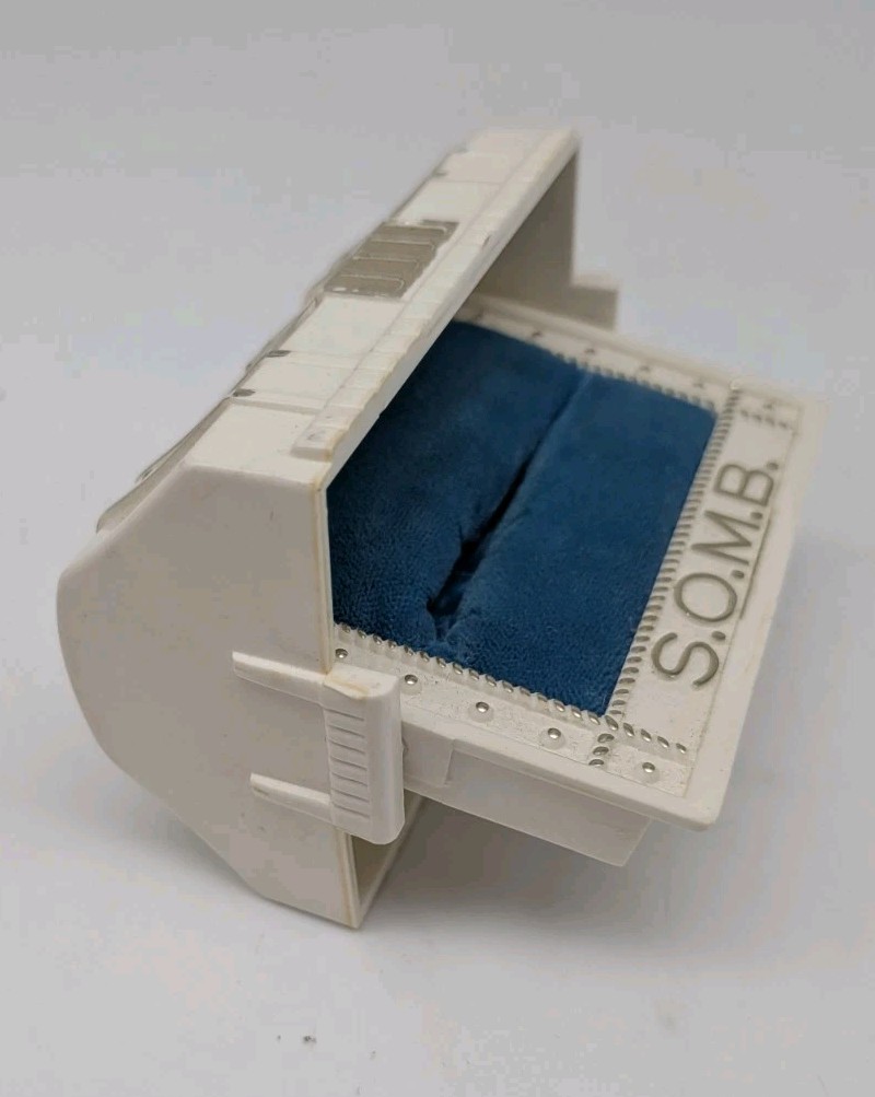 Vintage Celluloid S.O.M.B. Ring Box Treasure Chest Art Deco Wedding