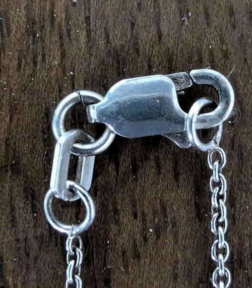 Sterling Silver Religious Fish Cross Larimar Stone Necklace Midas Turkey Chain
