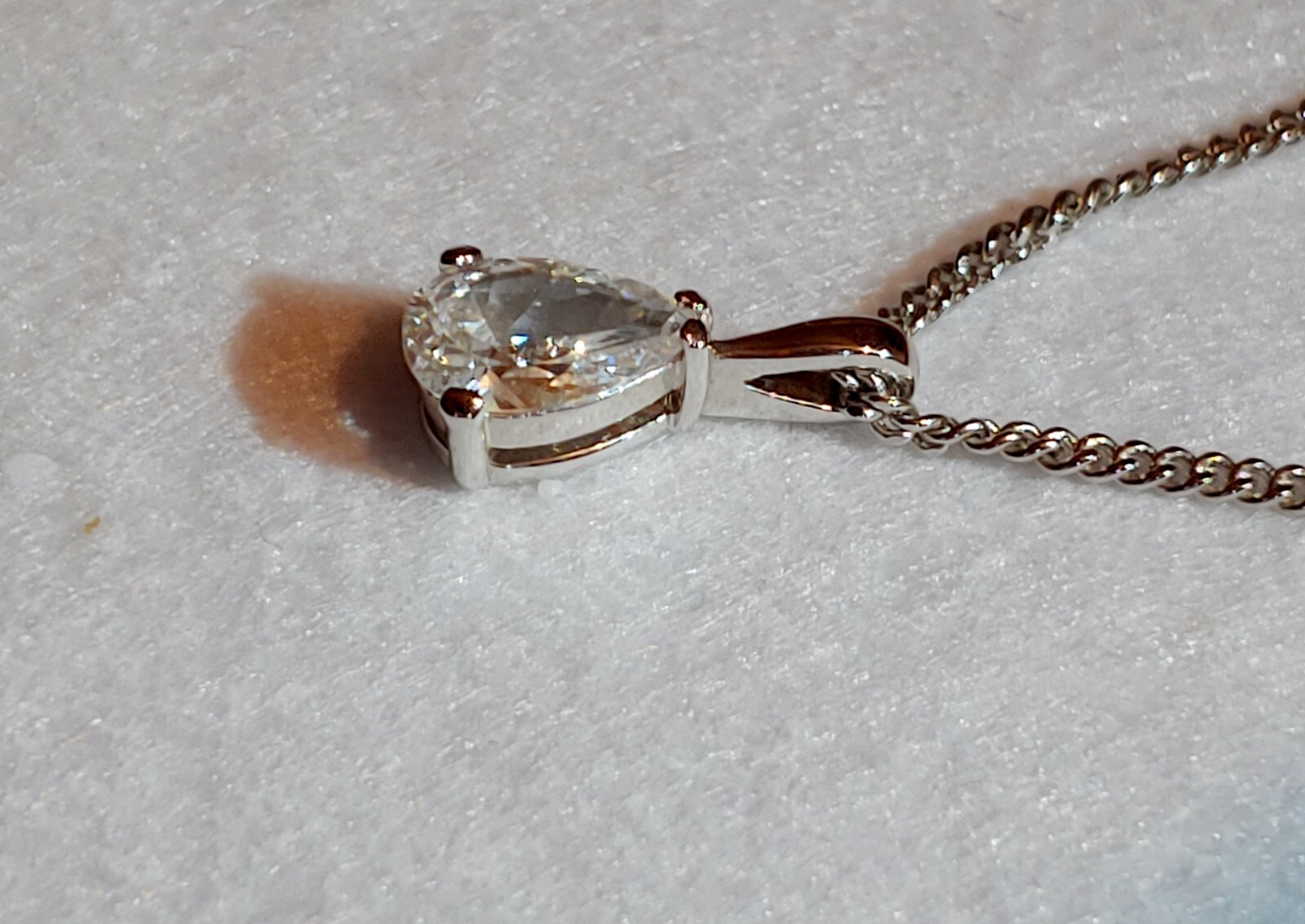 D’Orlan – Necklace / 1/2 in Long Pendant with Swarovski Crystal – 15 in Chain