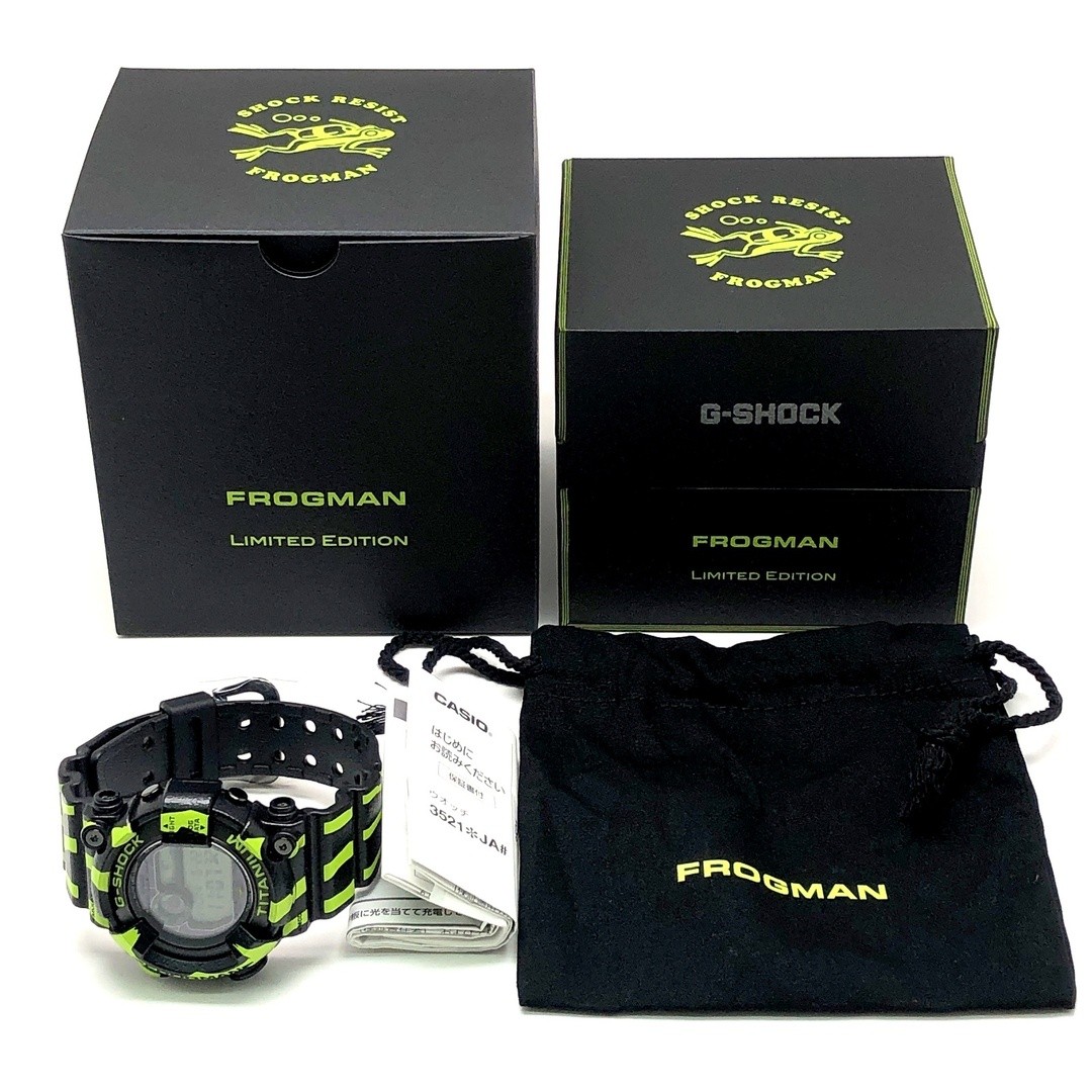 G SHOCK GW 8200TPF 1 FROGMAN Poison Dart Frog Fluorescent Green Spray Paint Rele