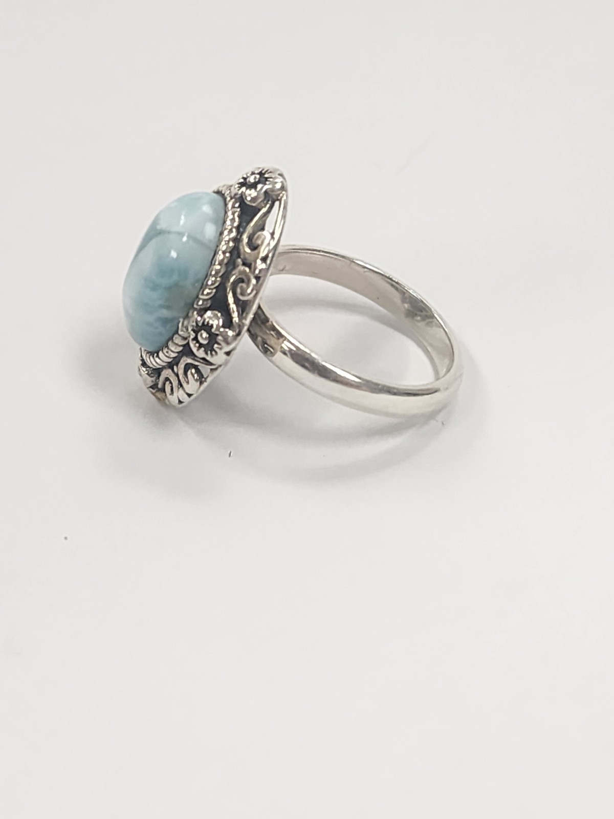 Blue Larimar Sterling Silver Ring #3622