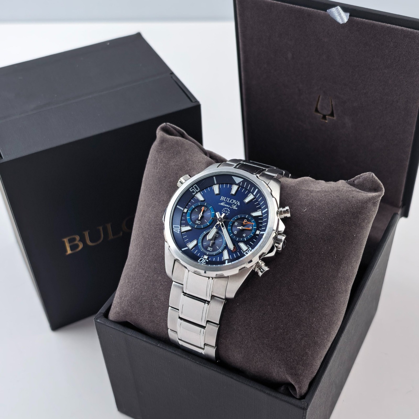 Bulova Classic Marine Star Blue Dial Chronograph Men’s Quartz Watch 96B256