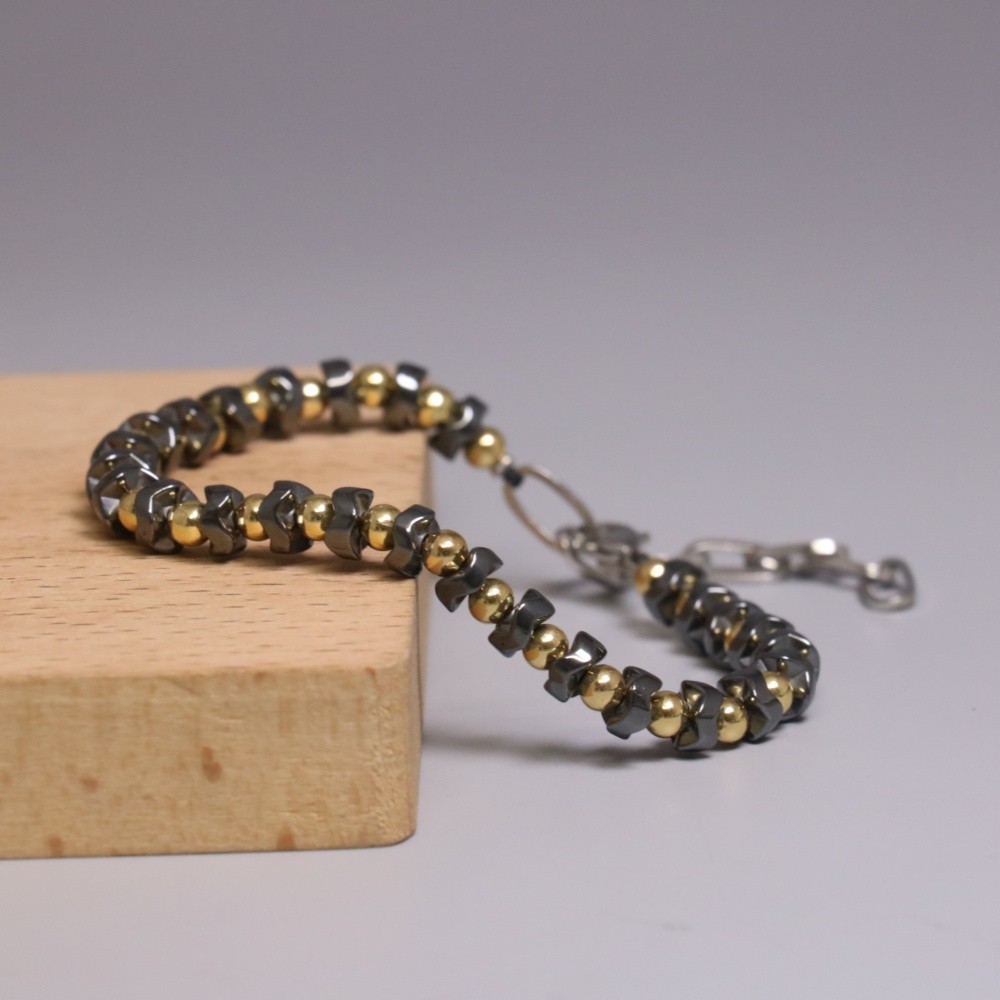 Natural Indian Agate Beaded Bracelet Adjustable Gold Chain Handmade Boho Gift.US