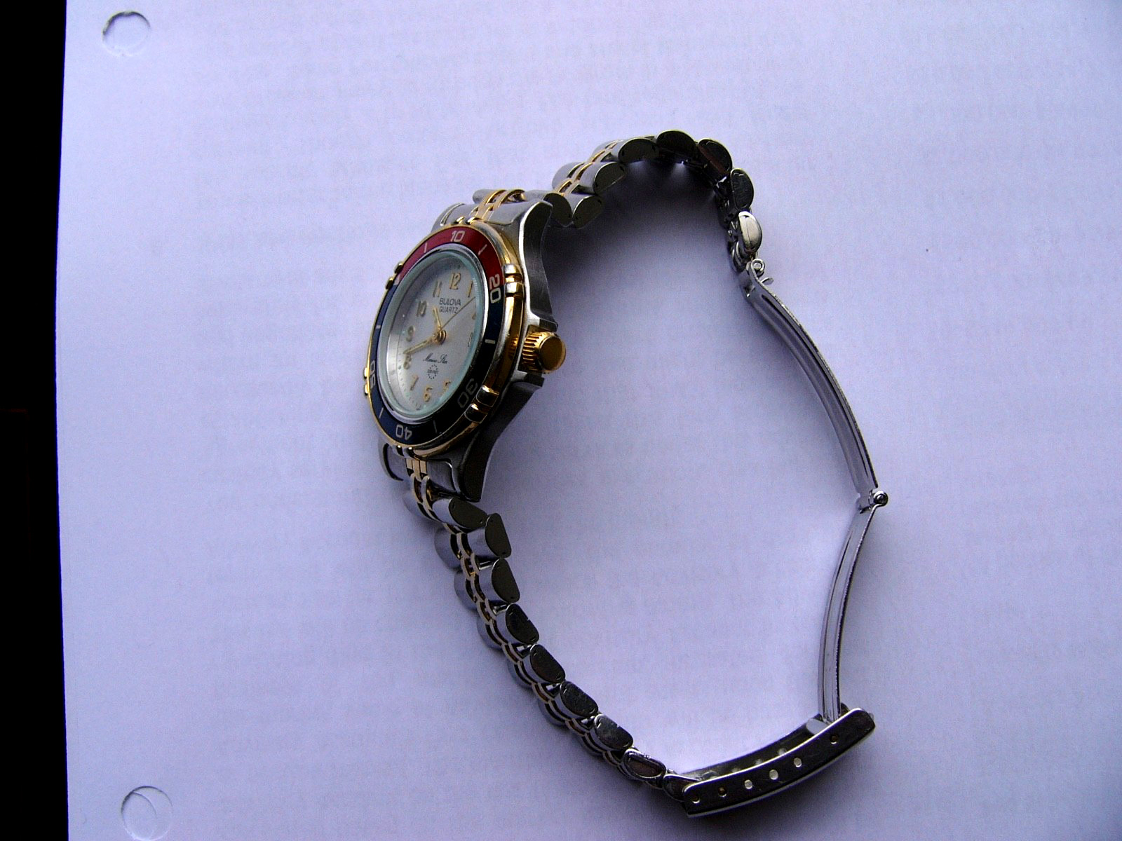 Bulova Watch Womens Marine Star 100 New Battery 90G12 P Vintage Runs Great
