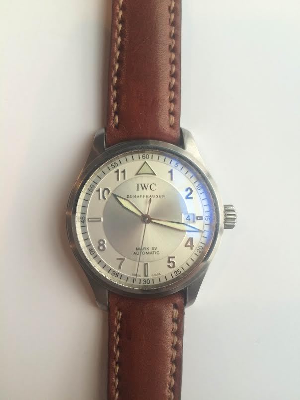 IWC Pilot Mark XV curved end leather strap watch band Made In Taiwan Cheergiant