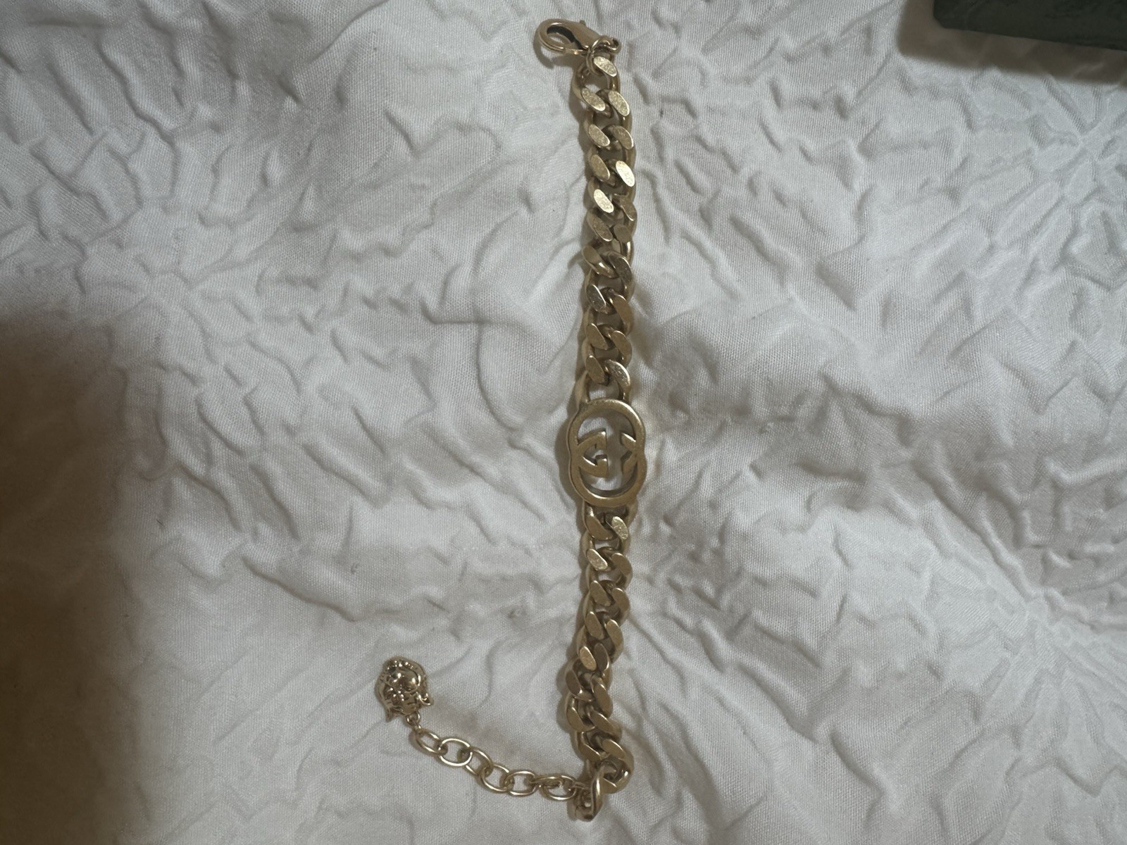 Gucci Double G Gold Tone Chain Bracelet Adjustable 6.5–7” w/ Box & Dust Bag