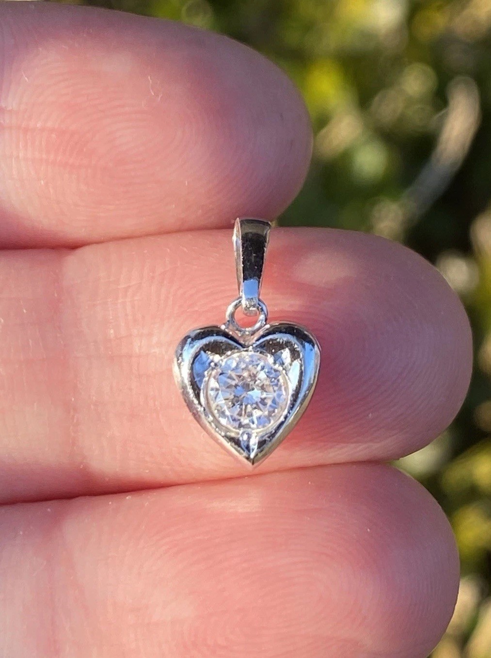 Platinum 0.36CT 100% Natural Round Diamond Heart Shaped Pendant