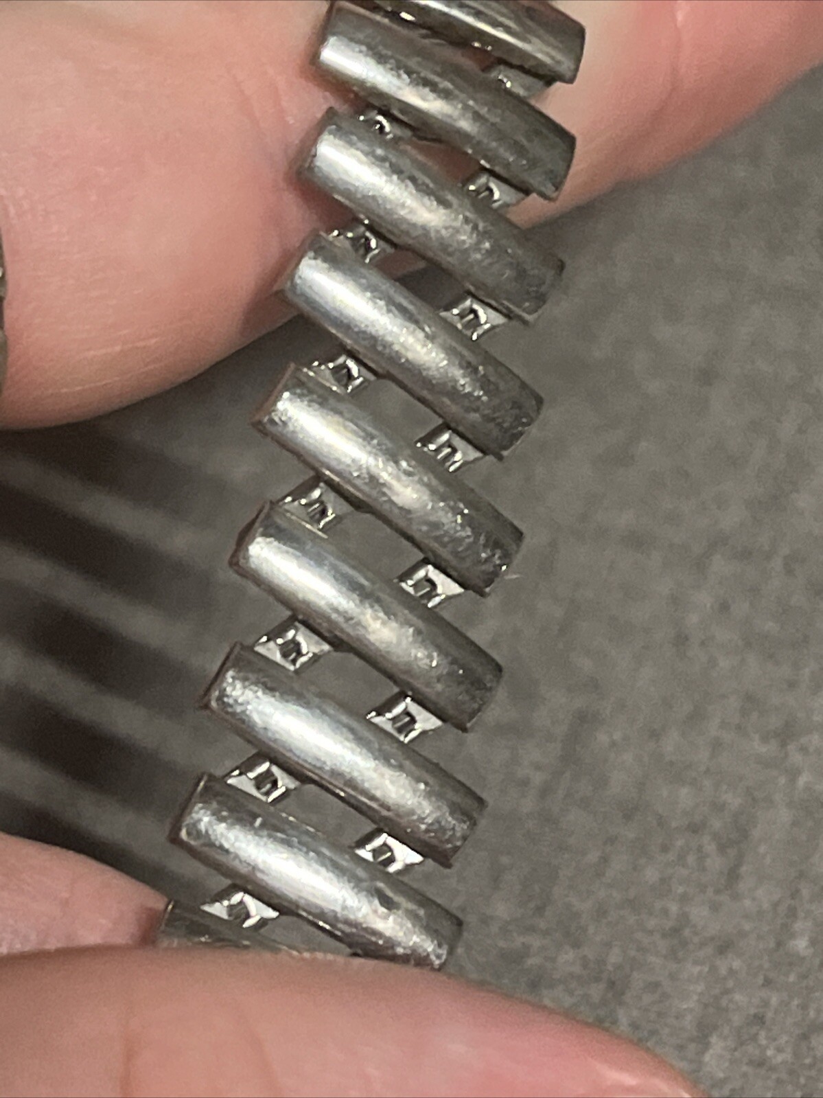 Stainless Steel Center Expansion Vintage Men’s Watch Band 5-1/4” Long 15.4mm