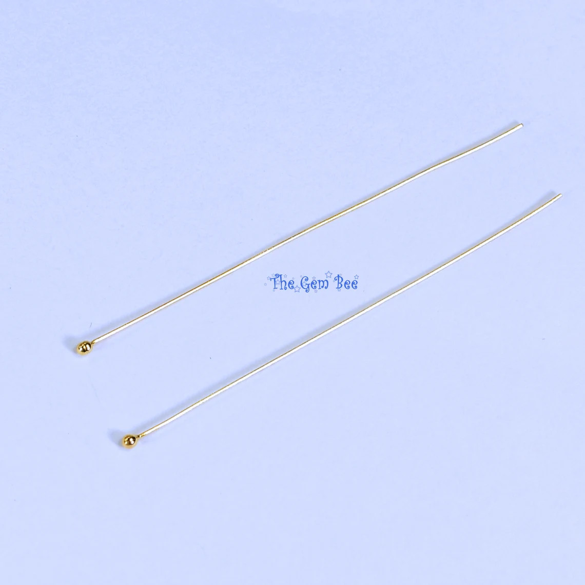 28 gauge 14k Solid Yellow Gold 1.5 INCH Ball Headpin (2) or (10)