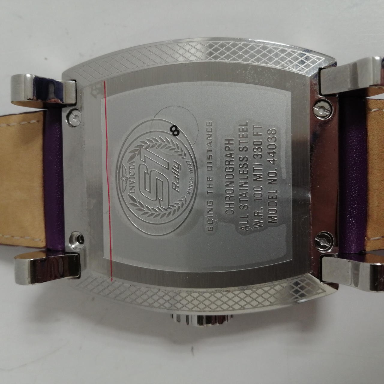 Invicta PUP 44038 Square Quartz Watch 100m Water Resistant Leather Band