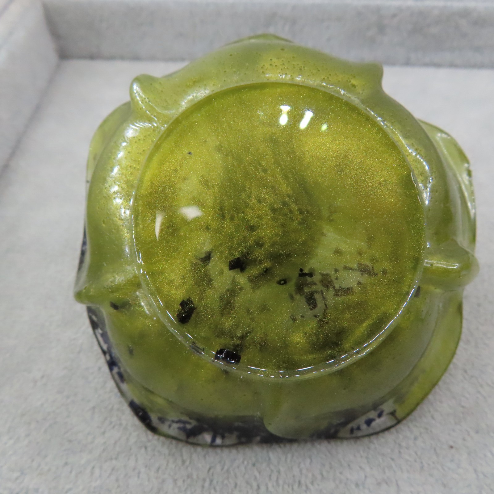 OLIVE GREEN BLACK Ring Holder Jewelry Trinket Dish Vanity Set Skull Gem Goth NEW