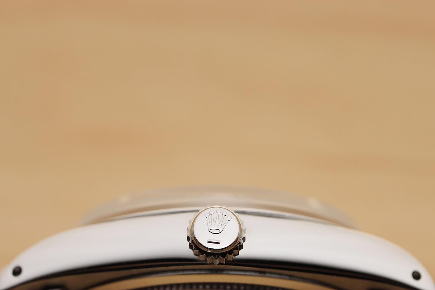 ROLEX OYSTERDATE PRECISION 6694 WHITE MOTHER OF PEARL DIAMOND STEEL 34MM WATCH
