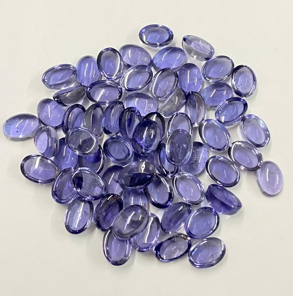 100% Natural Iolite Oval Shape Cabochon Loose Gemstone 3X5mm – 6X8mm