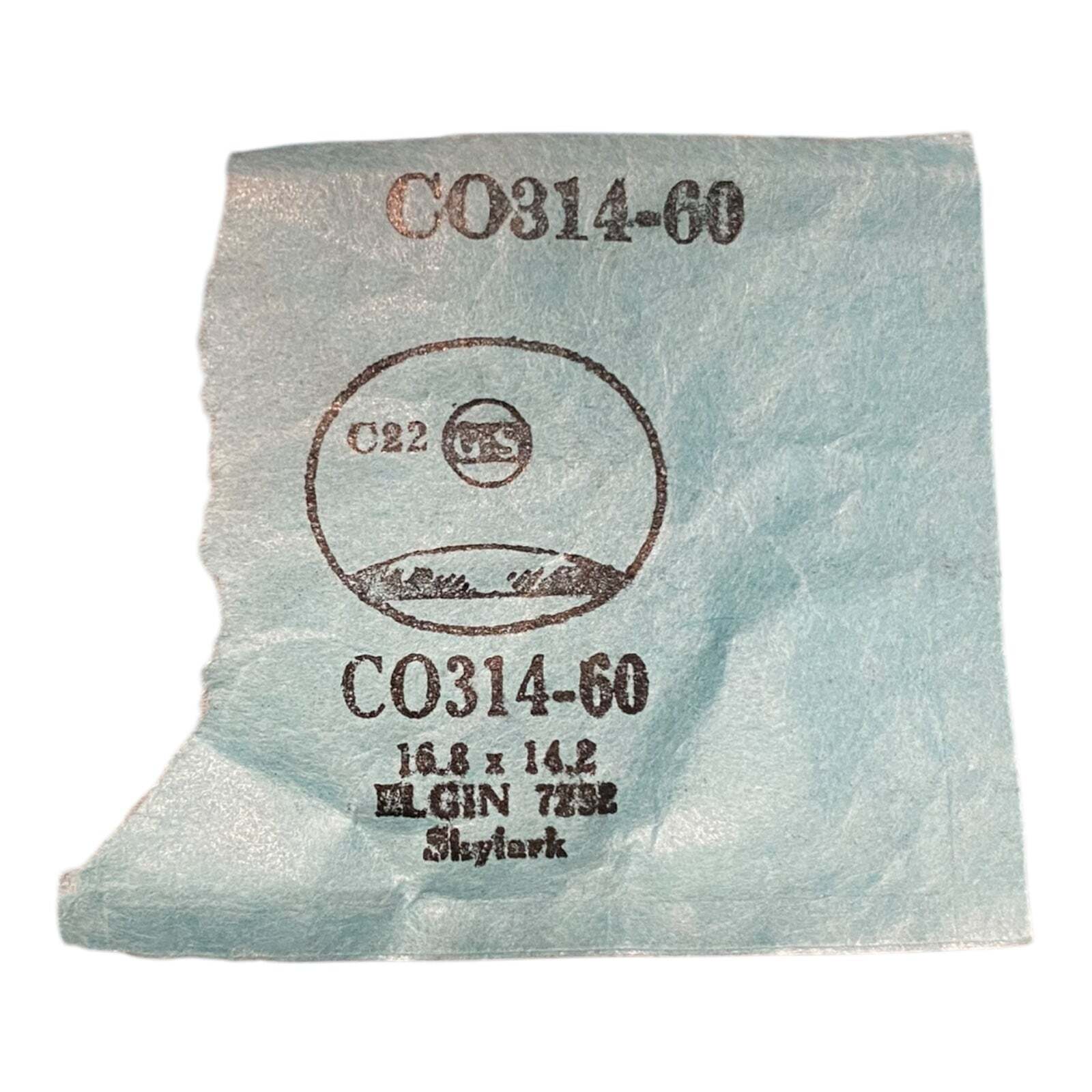 Germanow-Simon Mach (GS) CO314-60 Watch Crystal 16.8×14.2 NOS Part Flexo Elgin